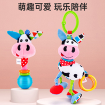 Baby Doll Animal Pull Shock Puzzle plush baby Hand rocking bell headboard pendant Toys 3 months 1 year 100 GIFT