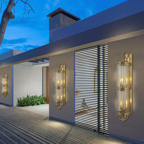 Outdoor wall lamp Outdoor copper villa gateway wall outdoor waterproof balcony stairway corridor long light