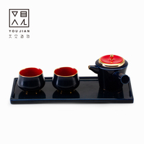 When the dynasty Zen tea set Small set Japanese simple teapot tea set set office home courtesy Zen ceramics