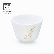 See also the creation kung fu tea set Master Cup Puer tea cup ceramic individual cup white porcelain personality handmade single Cup