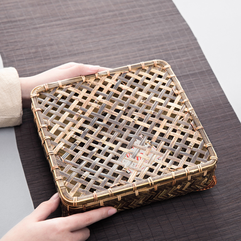 And creation of puer tea woven baskets of breathable bamboo basket to wake bamboo basket pu - erh tea box receive a box storage receive tea basket