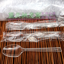 Thickened disposable spoon Soup spoon Large soup spoon Rice spoon Large dessert spoon Independent packaging transparent spoon