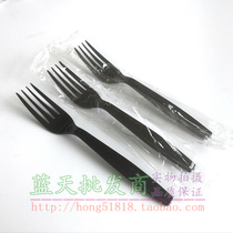 Disposable fork thickened plastic fork Western food steak pasta fork fruit fork independent delivery package seven-inch fork