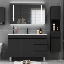 Light luxury modern simple bathroom cabinet combination Floor-to-ceiling wash basin Toilet wash basin Intelligent mirror cabinet