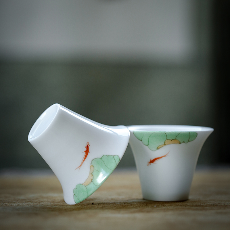 Su hand - made on glaze color ceramic cup sample tea cup kung fu tea set single small cup of red tea cups