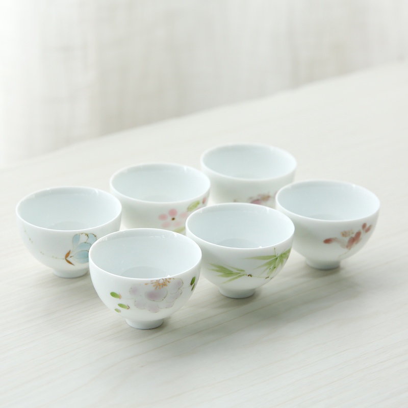 The Sioux kung fu teacups hand - made flowers ceramic personal eggshell porcelain masters cup cup