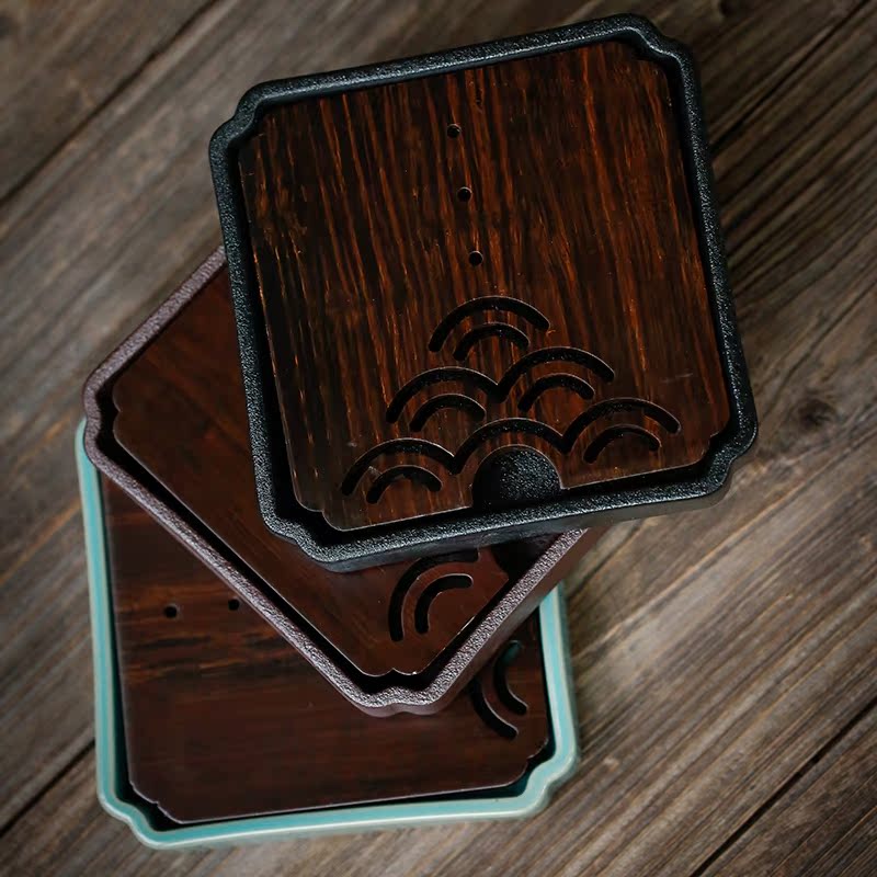 Su ceramic ceramic small tea tray was heavy bamboo water tea pot adopt saucer plate household mini dry terms plate pot