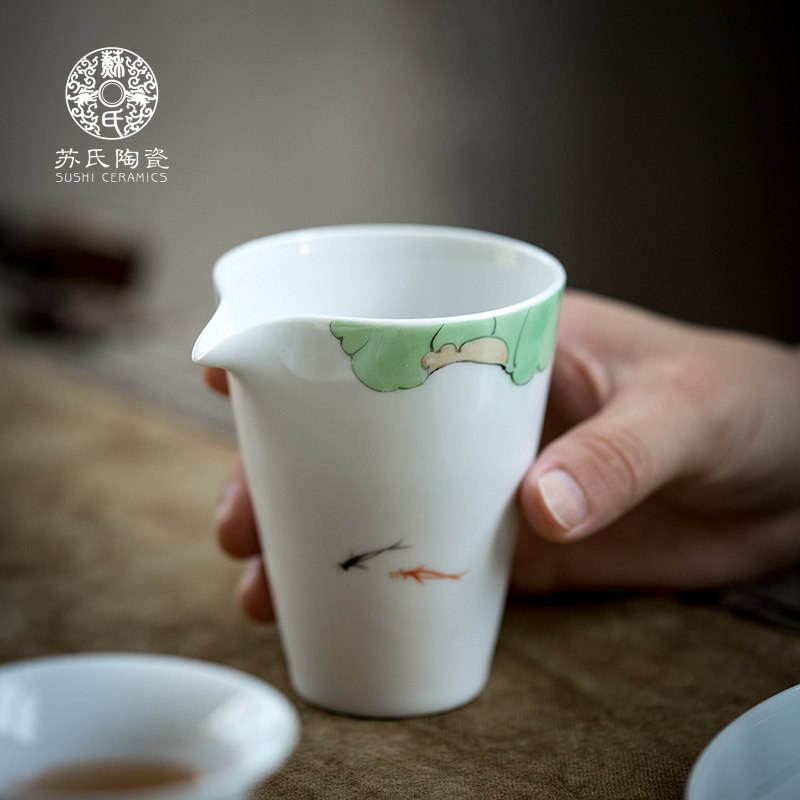 The Sioux hand - made on glaze color ceramic fair keller household contracted points of tea and a cup of kung fu tea white porcelain