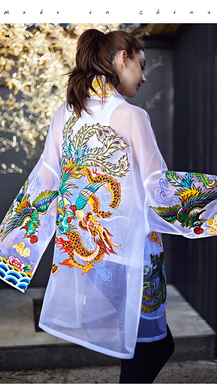 贝勒府中国风透明旭凤刺绣汉服外套开衫男女同款大袖衫飘逸防晒服