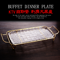 Creative buffet fruit plate dessert plate crystal glass pastry dish KTV bar fruit plate tray