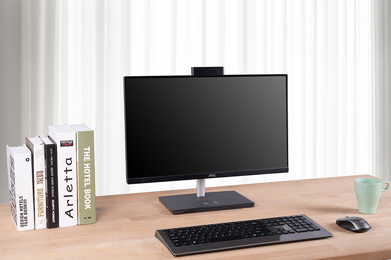 aoc 品牌一体机电脑818系列迷你主机台式整机全套轻薄广告游戏性摄像