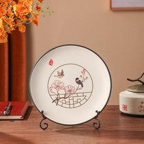 New Chinese home creative living room wine cabinet desktop ornaments modern ceramic decoration simple plate handicraft decoration