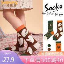 Girls cotton socks cotton cotton high-height children Baby Trend cute Korean students Middle children autumn and winter socks