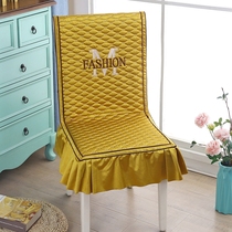 One-piece chair cushion backrest one-piece embroidery M yellow white gray blue green table chair cushion Chair cover Non-slip dining chair cushion set