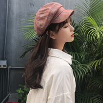 Four seasons can be worn Japanese style plaid beret Children autumn and winter soft sister cute painter hat octagonal hat tide