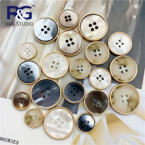 Metal buttons Four-eye buckle Suit button Small fragrance wind coat buckle Mens and womens coat windbreaker buckle Classic wild button