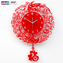 Ya Ke Li wall clock living room modern simple creative trend Chinese style new Chinese style quartz clock mute bedroom clock