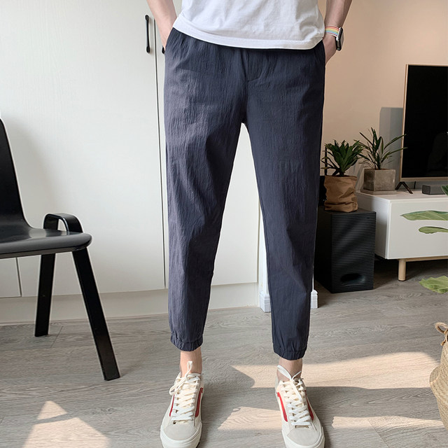 9-point pants men's summer thin 8-point pants men's casual pants slim foot sports pants leggings sweatpants