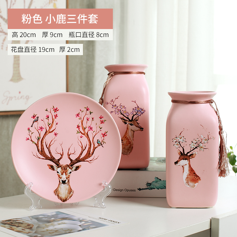 Furnishing articles household act the role ofing is tasted creative ceramic vases, three - piece suit European sitting room ark, decoration decoration American TV ark