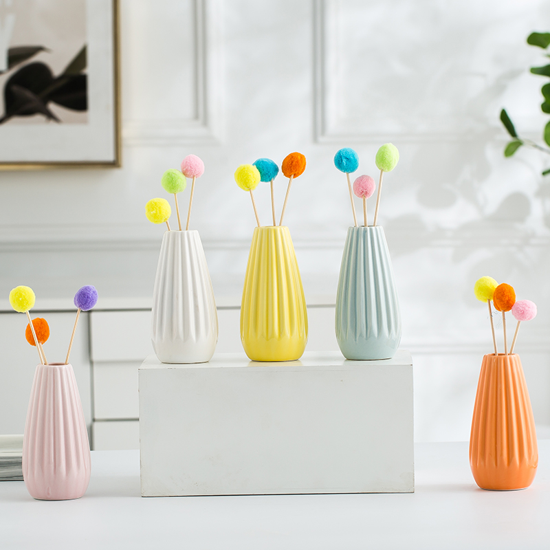 Nordic ins ceramic mini fresh fragrance dried flower vase floret bottle desk decoration furnishing articles floret
