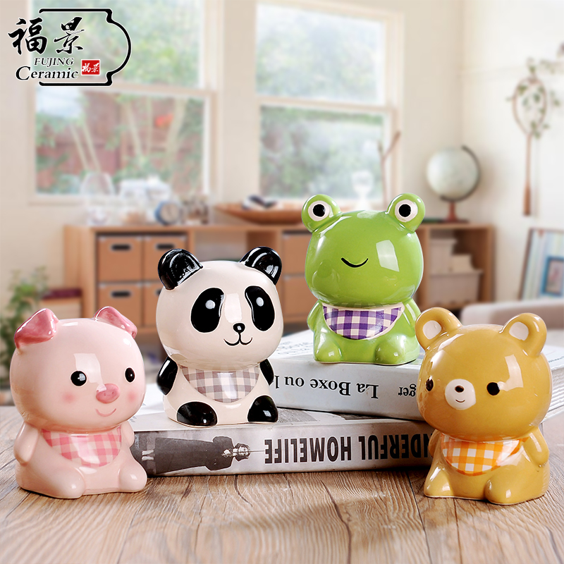 The creative scene cartoon ceramic express little animal piggy bank fashion to difference birthday gifts piggy bank small gifts