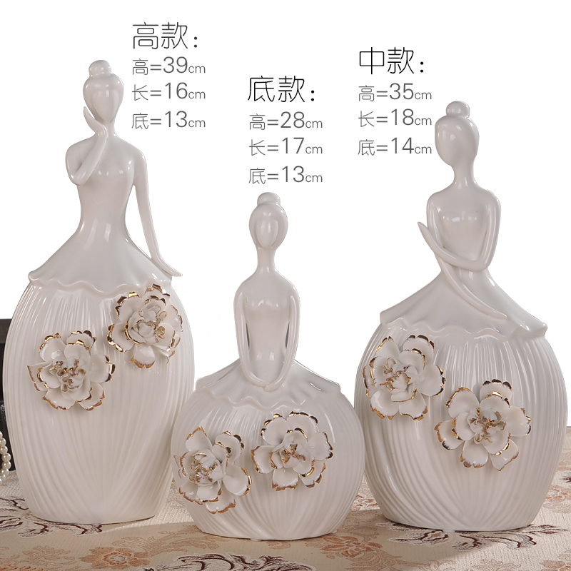 European home decoration ceramics handicraft furnishing articles figures sitting room decoration in modern western female furnishing articles gift items