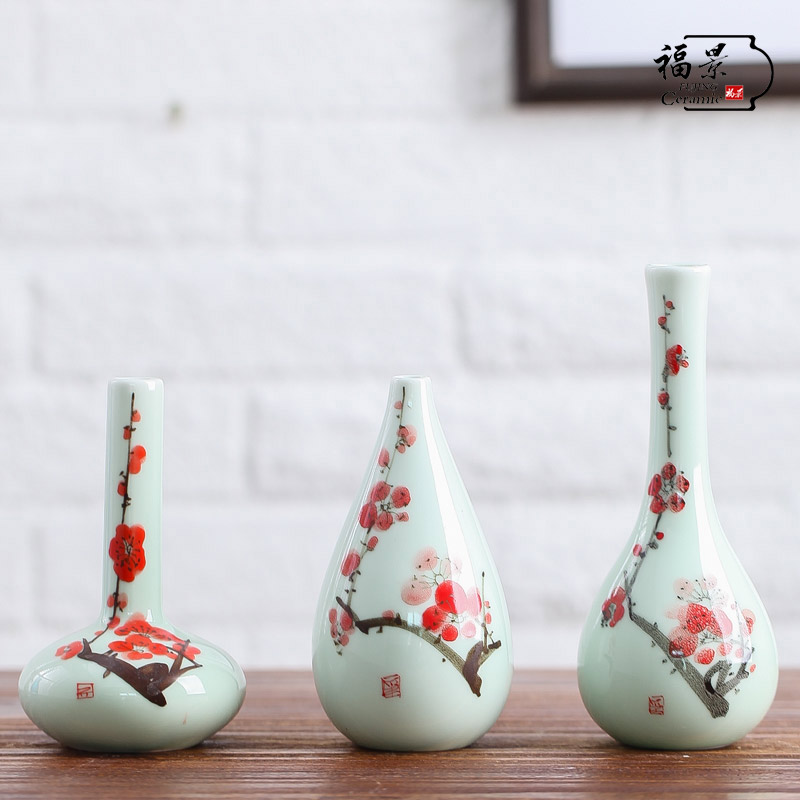 Fu jing hand - made floret bottle ceramic creative porcelain flower vase China hydroponic flowers, arts and crafts