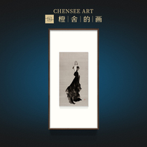 Luo Hanlei solo character decorative painting simple modern porch corridor aisle living room sofa background wall hanging painting