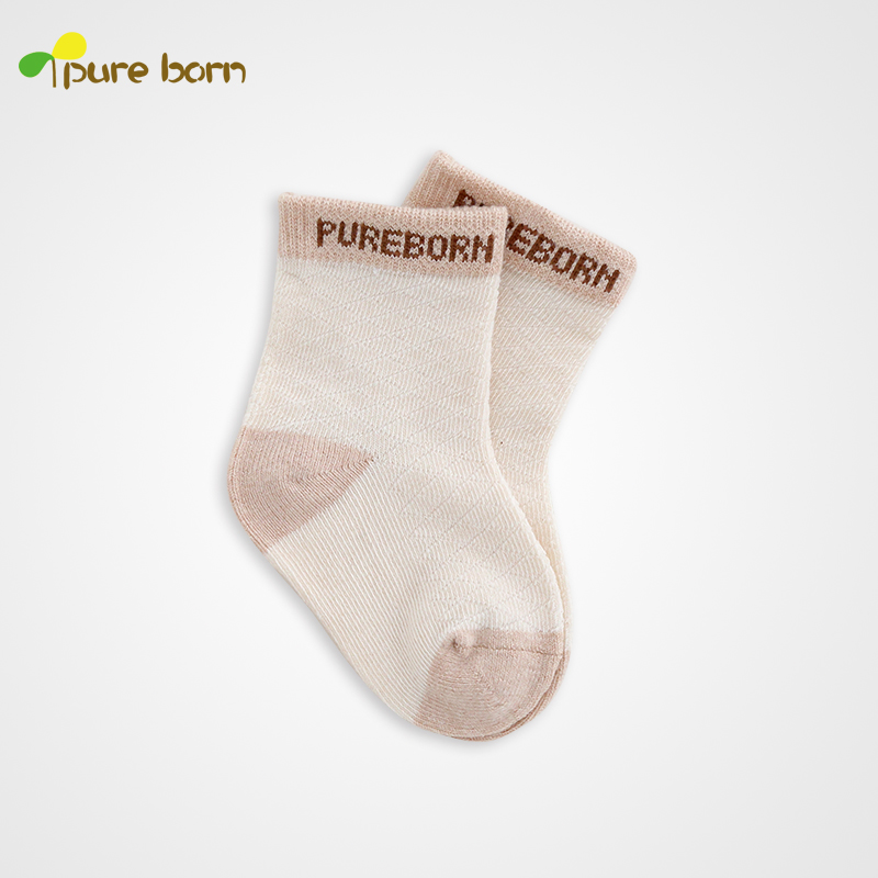 pureborn  婴儿袜子宝宝儿童夏季袜子薄款0-3岁新生儿网眼短袜产品展示图4