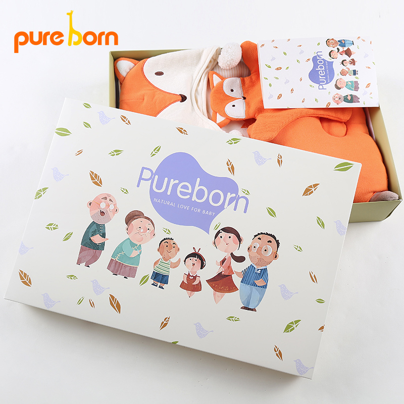 pureborn 秋冬纯棉宝宝礼盒 新生儿礼盒 礼品 婴儿衣服套装 0-1岁产品展示图3