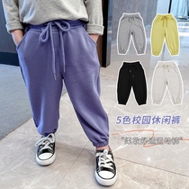 2021 childrens autumn new male and female sports leisure trousers Korean baby pants childrens clothing spring pants