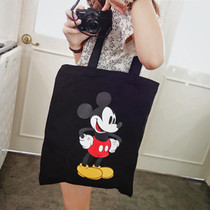New ins cartoon shoulder bag canvas bag literary student schoolbag big shopping bag mother bag lunch bag tide