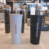 costa stainless steel straw cup adult large capacity water glass brand coffee classic couple bestie cup high face value