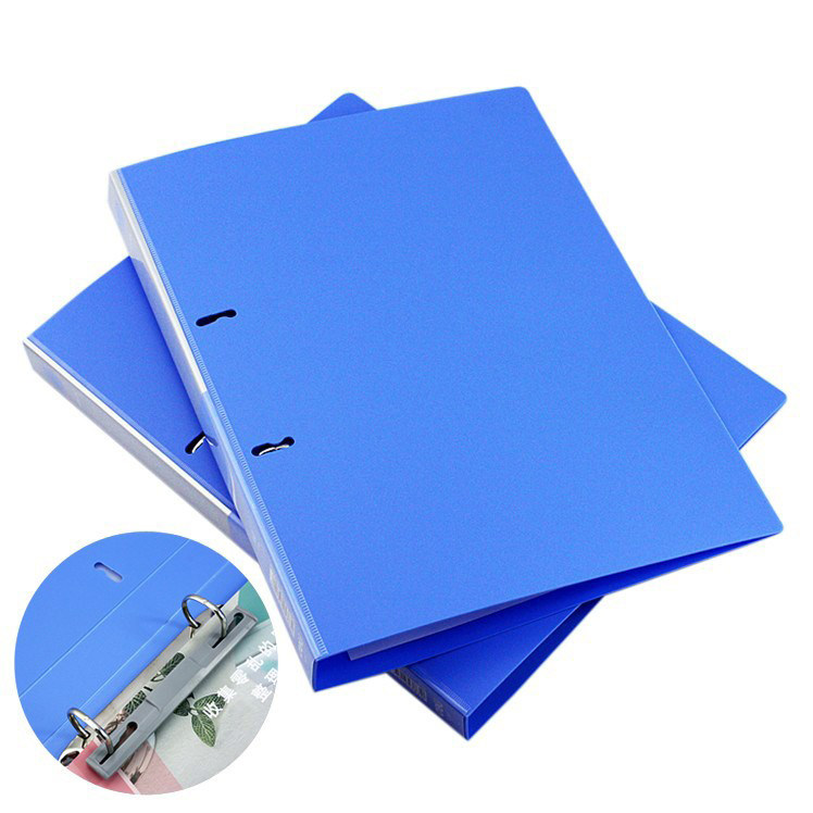 得力5383资料夹d型两孔文件夹a4活页夹2孔装订双孔打孔夹办公用品