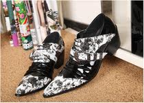 Korean fashion trend British style pointed-toe shoes heightening shoes gentleman Korean mens shoes stage catwalk hairdresser shoes