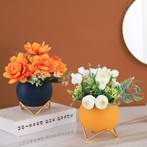 Net red light luxury table flower set flower Flower artificial flower desktop flower bouquet living room coffee table decoration potted decoration