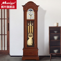 Germany Hermler Vintage Mechanical Floor Clock Home Minimalist Decor Grand Pendulum Living Room New Chinese Solid Wood Seat Bell