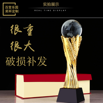 Resin gold-plated trophies creative trophies customized corporate outstanding employees Award gifts Annual Awards souvenirs
