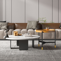 Light luxury Rock board tea table small apartment modern simple creative tea table side combination round coffee table table living room household
