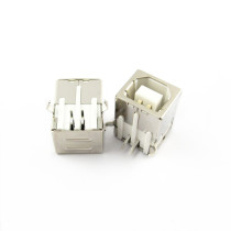 USB female B-type interface USB square port square head female seat 90 degree curved foot printer socket 10pcs