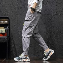 Hong Kong Boomer Spring Autumn Season New Multi-Pocket Engineering Pants Mens Ins Super Lighter Can Loose-footed Casual Pants