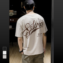 Hong Kong Tide Brand 2021 Summer American Vintage Short Sleeve T-shirt Mens ins Trend Loose Plus Size Joker Half Sleeve