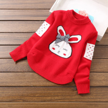 Girls  sweaters 2021 autumn and winter new Korean childrens tops bottoming knitwear little girl western style childrens clothing line clothes