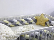 ins Nordic new four-strand hand-woven bed tie-up braided pillow childrens room anti-collision cushion