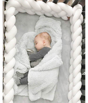 Crib splicing bed enclosure soft bag anti-collision fence sleeping goods soft Net Red holding ins knotted hemp flower strips