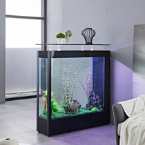 Living room office home light luxury fish tank rectangular simple modern large and medium-sized glass aquarium ecological water-free