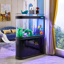 Light luxury bullet fish tank aquarium aquarium large and medium bottom filter floor living room household partition fish tank