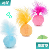 Sound catnip toy ball fluff bell feather funny cat toy export to the United States pet cat supplies creative
