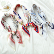 Small square scarf women Spring and Autumn Korea Joker silk scarf thin narrow long scarf belt ribbon bag decoration ins ribbon
