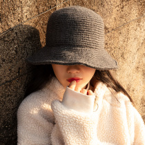 Wool fishermans hat Winter female cute lady winter basin hat warm knitted hat Korean tide Joker hat
